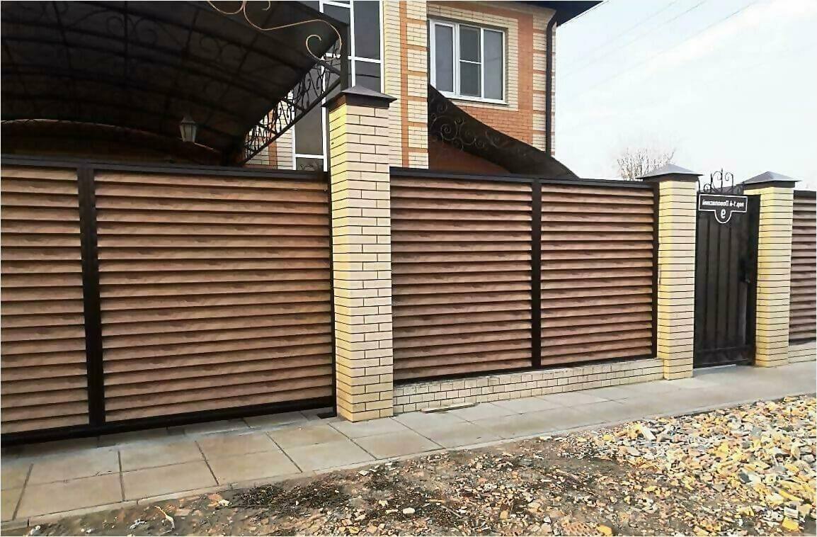 Забор жалюзи 50м светлое дерево фото5 в Шымкенте