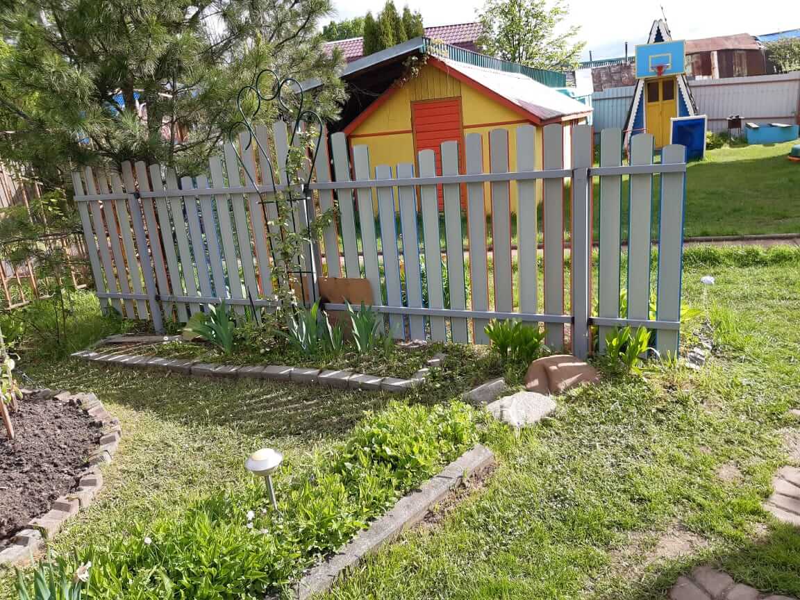забор из разноцветного штакетника односторонний фото3 в Шымкенте