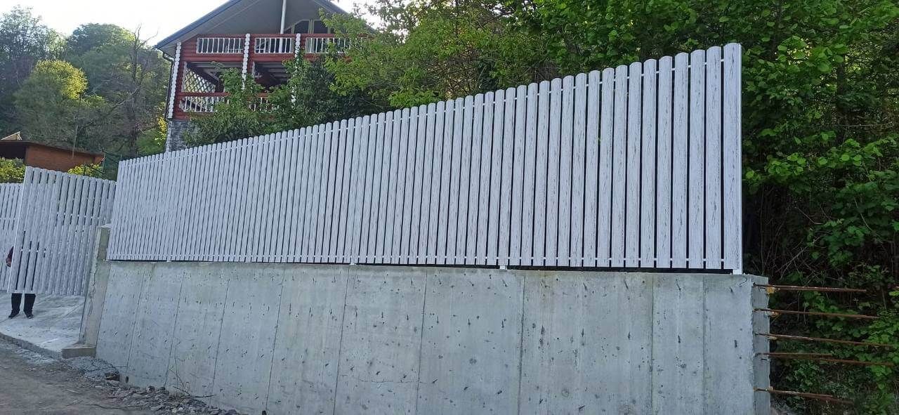 Забор из штакетника 41м в оттенке под дерево Беленый Дуб 2xPrintech двусторонний фото 9 в Шымкенте