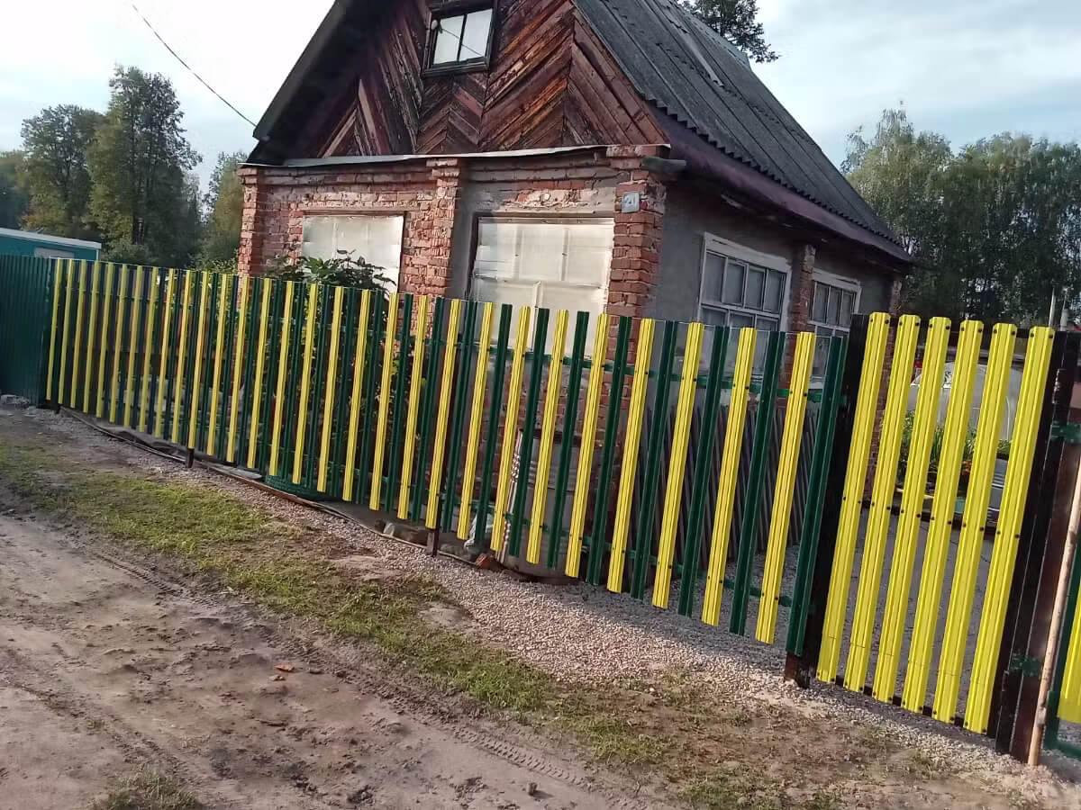 Забор из евроштакетника 13м RAL1018 Желтый фото 1 в Шымкенте